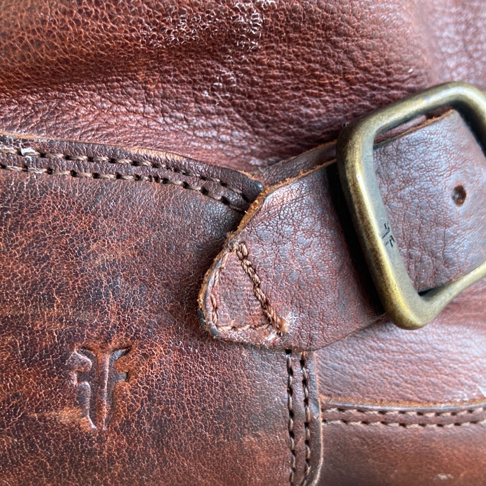 Frye Veronica Leather Low Ankle Moto Boots in Redwood Women's Size 6 - Picture 5 of 10